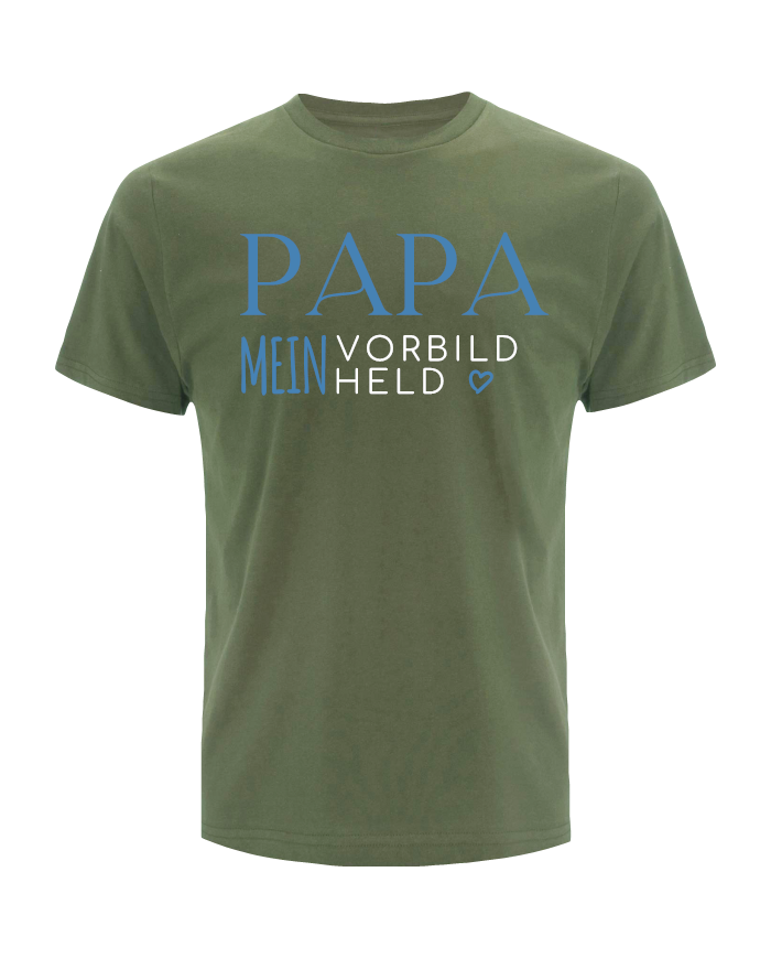 Papa mein Vorbild und Held T-Shirt grün