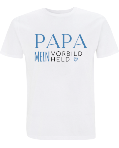 Papa mein Vorbild und Held T-Shirt weiß