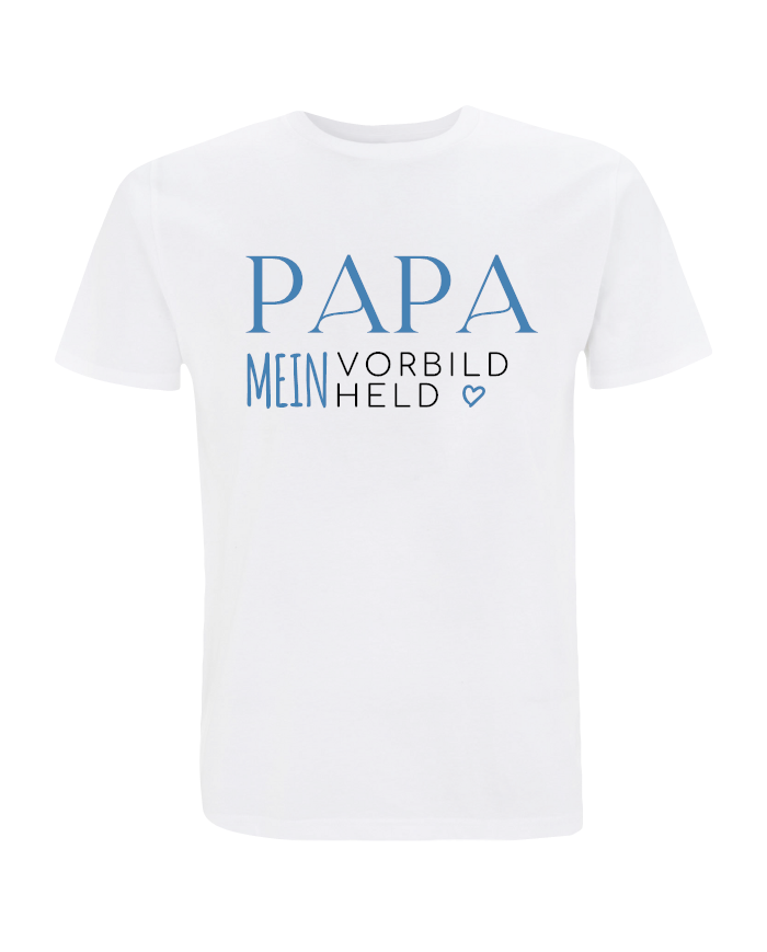 Papa mein Vorbild und Held T-Shirt weiß