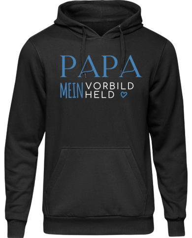 Papa mein Vorbild und Held Hoodie schwarz