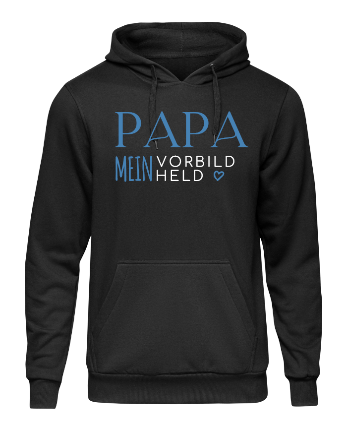 Papa mein Vorbild und Held Hoodie schwarz