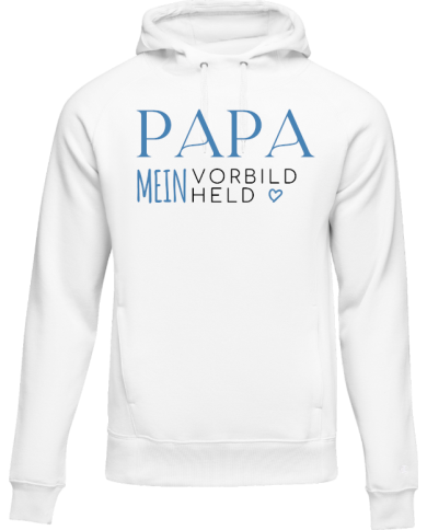 Papa mein Vorbild und Held Hoodie weiß