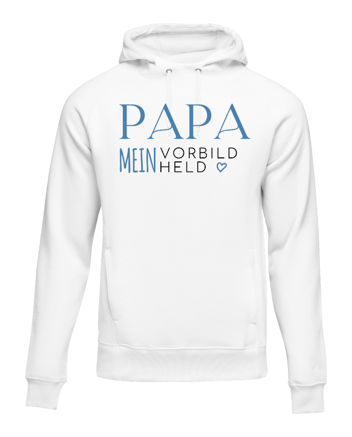 Papa mein Vorbild und Held Hoodie weiß