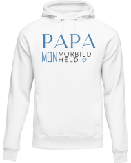 Papa mein Vorbild und Held Hoodie weiß