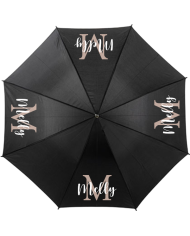 Wunschname mit Initialen Regenschirm schwarz