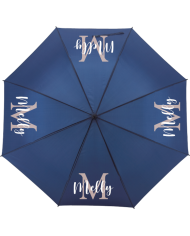 Wunschname mit Initialen Regenschirm blau