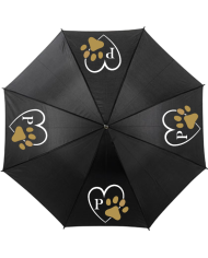 Pfotenliebe mit Initial Regenschirm schwarz