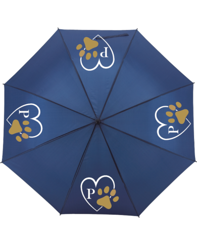 Pfotenliebe mit Initial Regenschirm blau