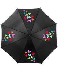 Schmetterlinge bunt Regenschirm schwarz