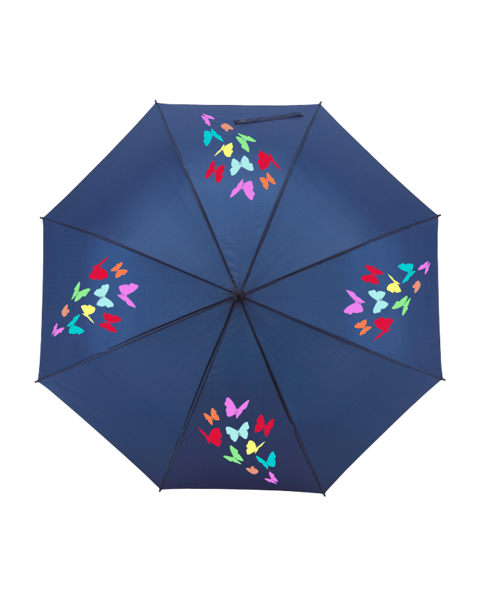 Schmetterlinge bunt Regenschirm blau