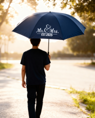 Mr und Mrs Est. Wunschjahr Regenschirm