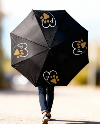 Pfotenliebe mit Initial Regenschirm
