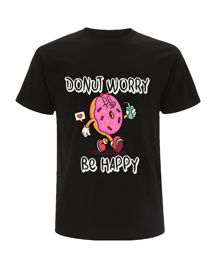 Donut Worry Be Happy T-Shirt schwarz Donut Worry Be Happy T-Shirt schwarz
