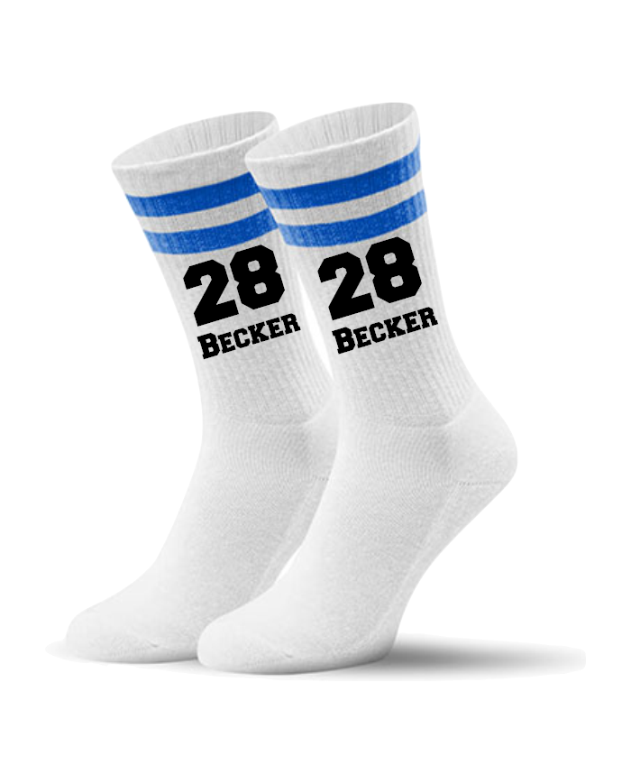 College Style Wunschnummer und Wunschzahl Socken