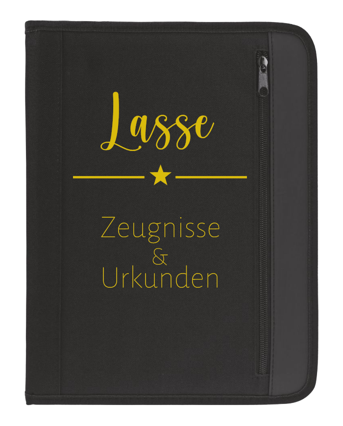 Personalisierte Zeugnisse & Urkunden Dokumentenmappe vorne