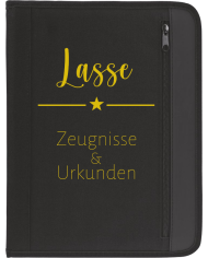 Personalisierte Zeugnisse & Urkunden Dokumentenmappe vorne
