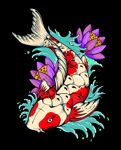 Japanischer Koi Touchscreen Handschuhe Design