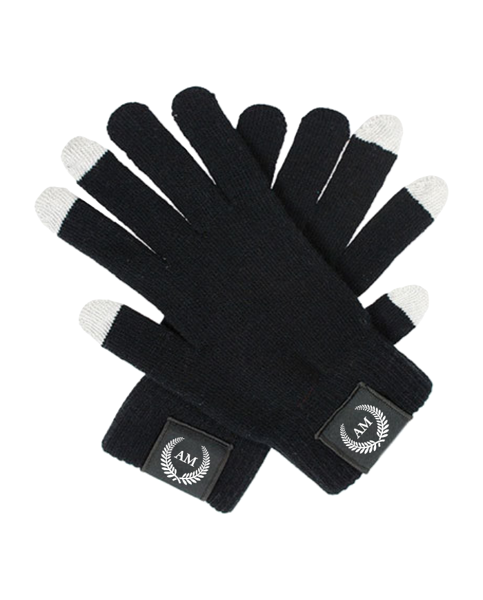Monogramm mit Lorbeerkranz Touchscreen Handschuhe