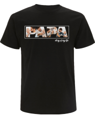 Papa - Vater & Sohn Fotocollage T-Shirt schwarz