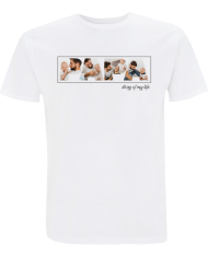 Papa - Vater & Sohn Fotocollage T-Shirt weiß