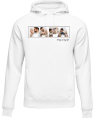 Papa - Vater & Sohn Fotocollage Hoodie weiß