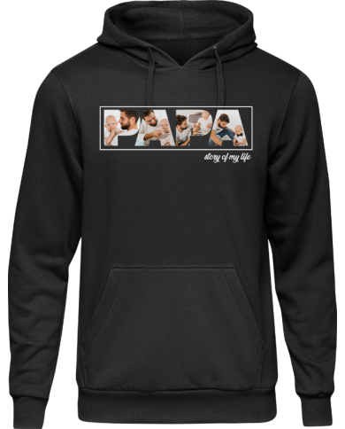 Papa - Vater & Sohn Fotocollage Hoodie schwarz