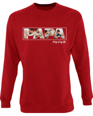 Papa - Vater & Sohn Fotocollage Sweatshirt rot