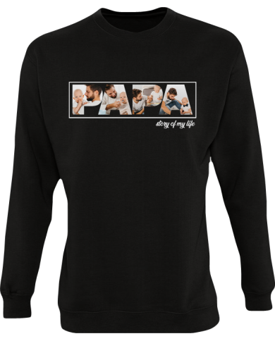 Papa - Vater & Sohn Fotocollage Sweatshirt schwarz