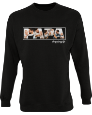 Papa - Vater & Sohn Fotocollage Sweatshirt schwarz