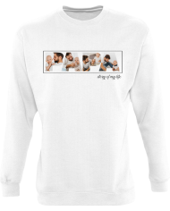 Papa - Vater & Sohn Fotocollage Sweatshirt weiß