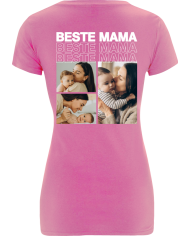 Beste Mama Fotocollage T-Shirt rosa
