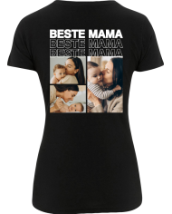 Beste Mama Fotocollage T-Shirt schwarz