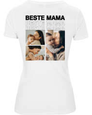 Beste Mama Fotocollage T-Shirt weiß