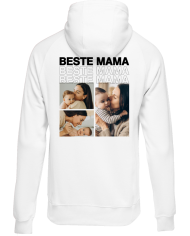 Beste Mama Fotocollage Hoodie weiß