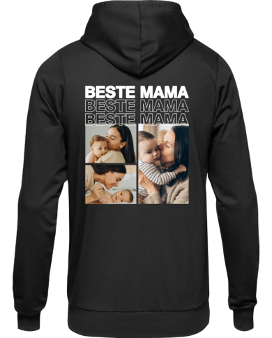 Beste Mama Fotocollage Hoodie schwarz