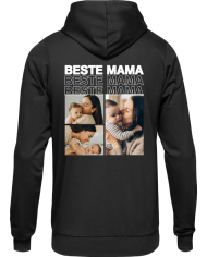 Beste Mama Fotocollage Hoodie schwarz