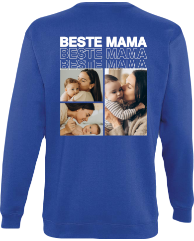 Beste Mama Fotocollage Sweatshirt blau