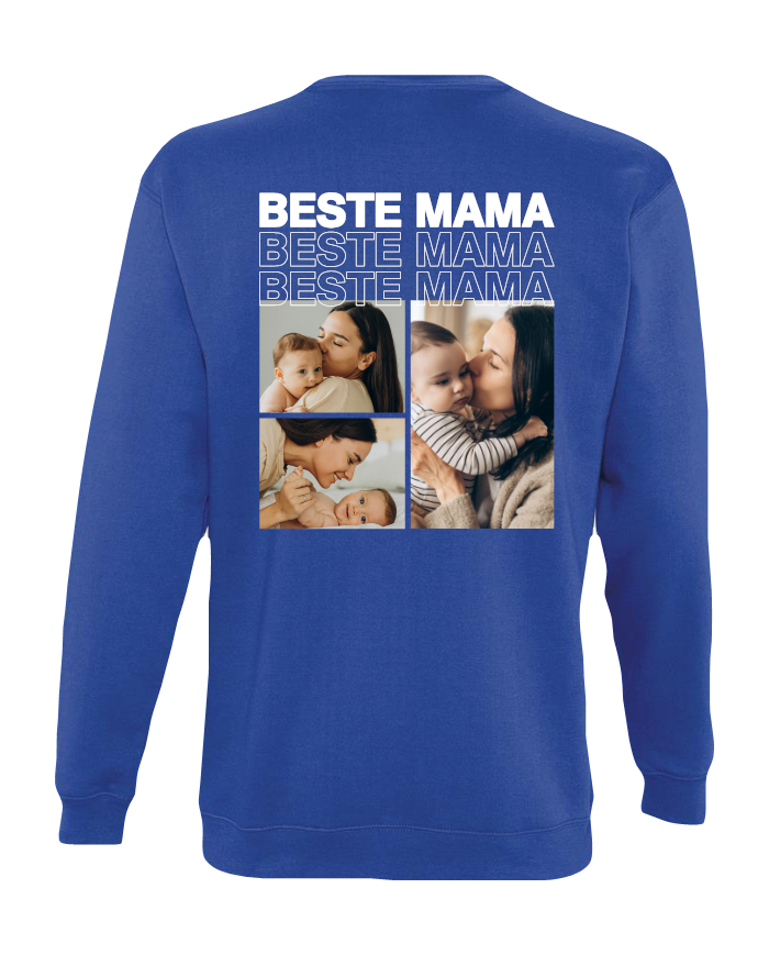 Beste Mama Fotocollage Sweatshirt blau
