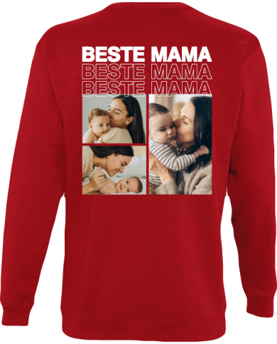 Beste Mama Fotocollage Sweatshirt rot
