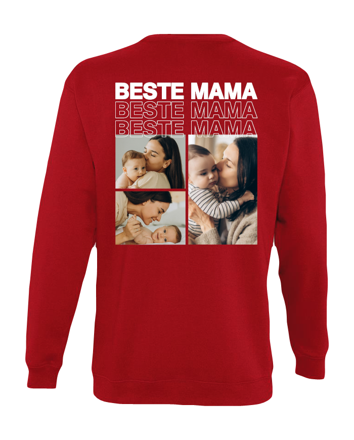Beste Mama Fotocollage Sweatshirt rot