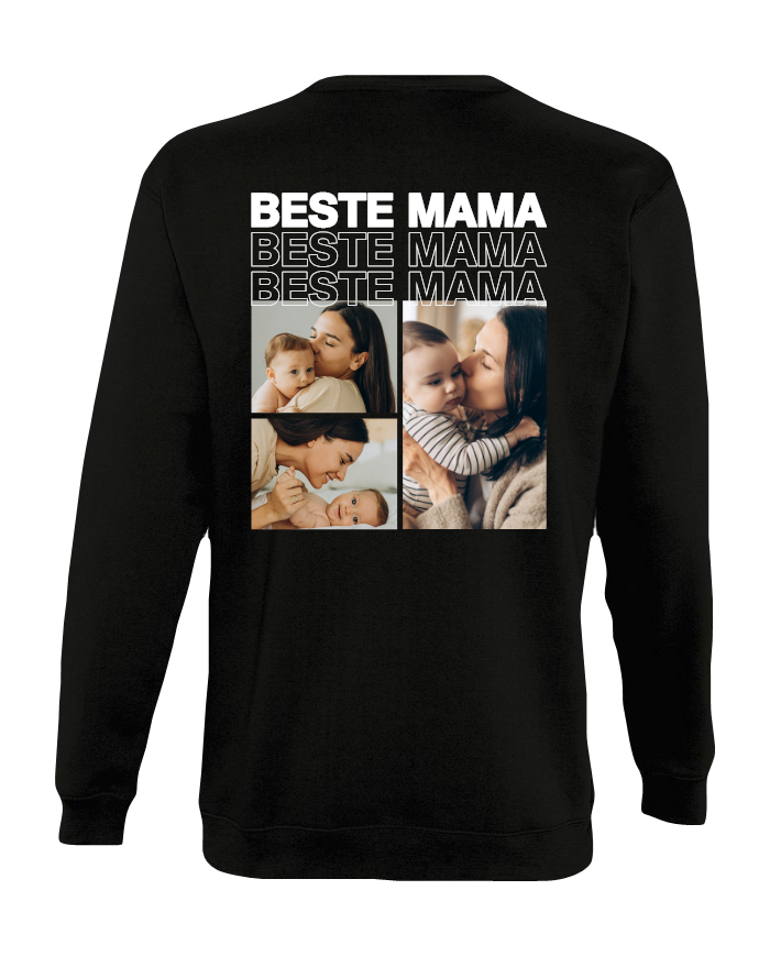 Beste Mama Fotocollage Sweatshirt schwarz