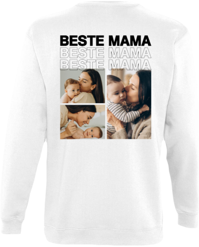 Beste Mama Fotocollage Sweatshirt weiß