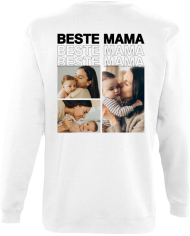 Beste Mama Fotocollage Sweatshirt weiß