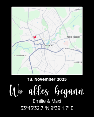 Wo alles begann - persönliche Karte Sweatshirt Design