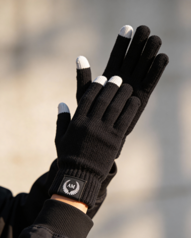 Monogramm mit Lorbeerkranz Touchscreen Handschuhe