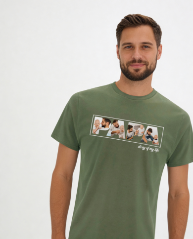 Papa - Vater & Sohn Fotocollage T-Shirt