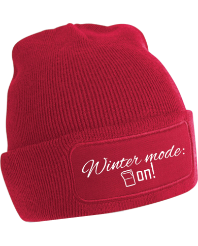 "Winter mode: ON!" Beanie rot "Winter mode: ON!" Beanie rot