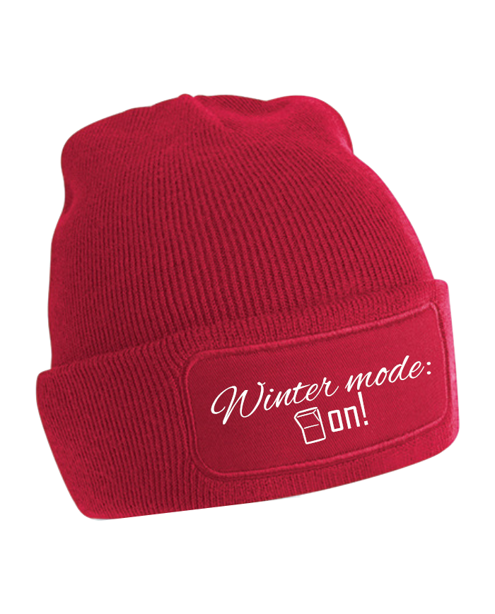 "Winter mode: ON!" Beanie rot "Winter mode: ON!" Beanie rot