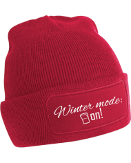 "Winter mode: ON!" Beanie rot "Winter mode: ON!" Beanie rot